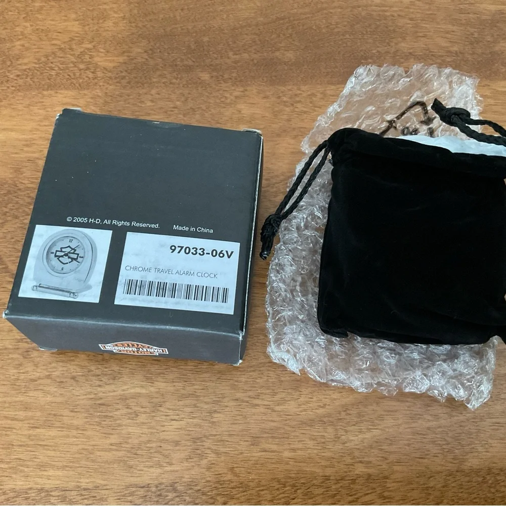 Harley Davidson Bulova Chrome Alarm Clock New In Box 97033-06V